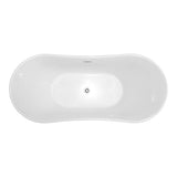 ANZZI Eft 67 in. Acrylic Flatbottom Freestanding Soaking Bathtub with Center Drain in Glossy White