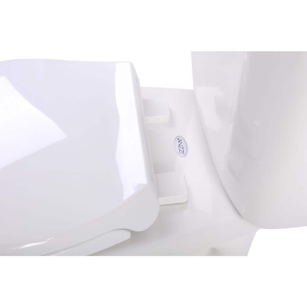 ANZZI Author 2-Piece 1.28 GPF Single Flush Elongated Toilet in White