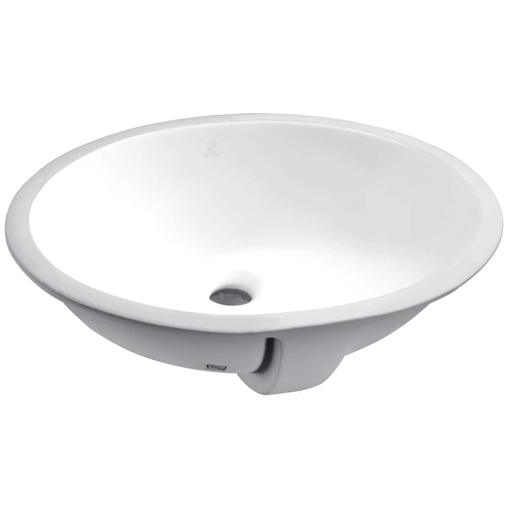 ANZZI Rhodes Series 7.5 in. Ceramic Undermount Sink Basin in White
