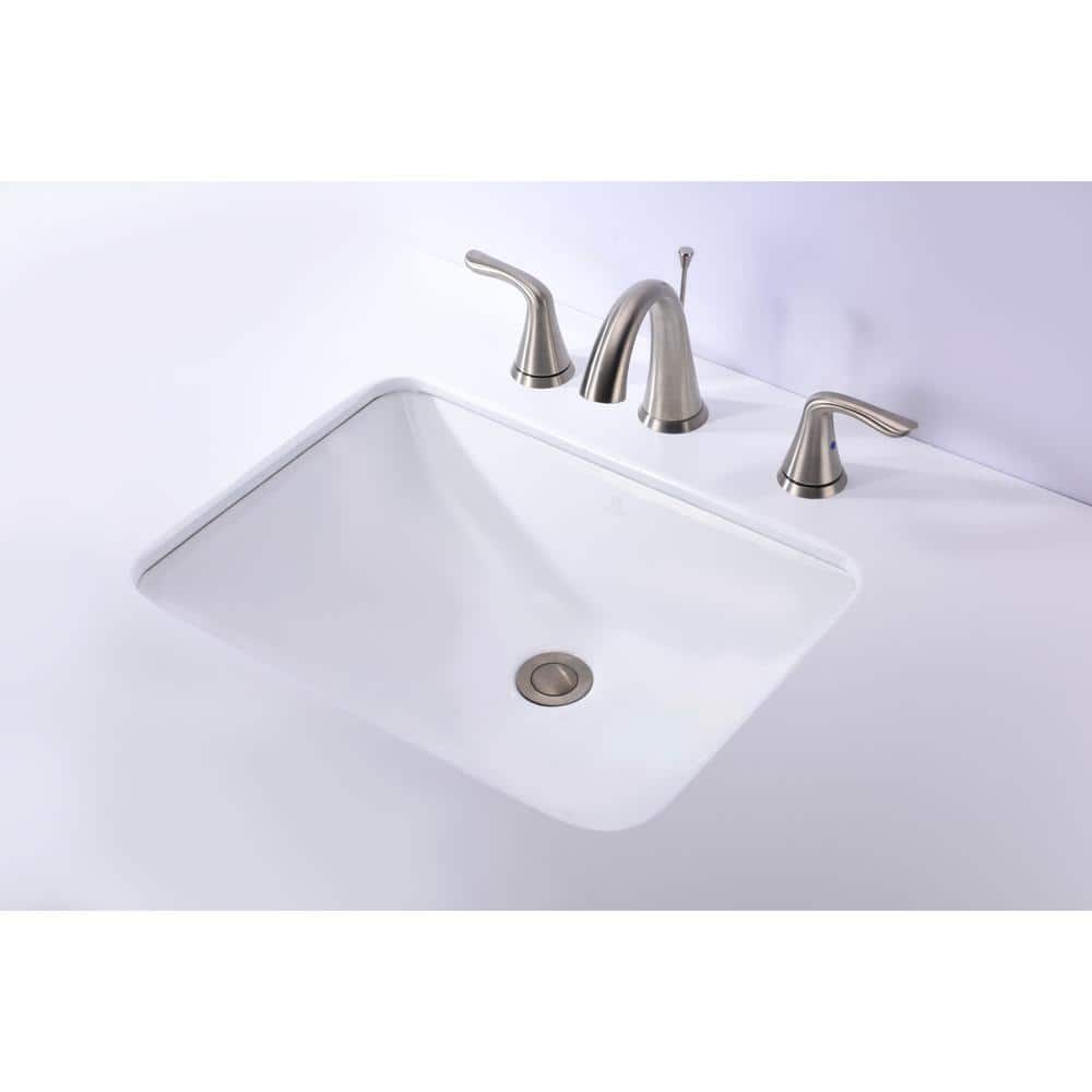 ANZZI Dahlia Series 7.5 in. Ceramic Undermount Sink Basin in White, 20.5 x 15.25 in.