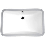 ANZZI Dahlia Series 7.5 in. Ceramic Undermount Sink Basin in White, 20.5 x 15.25 in.