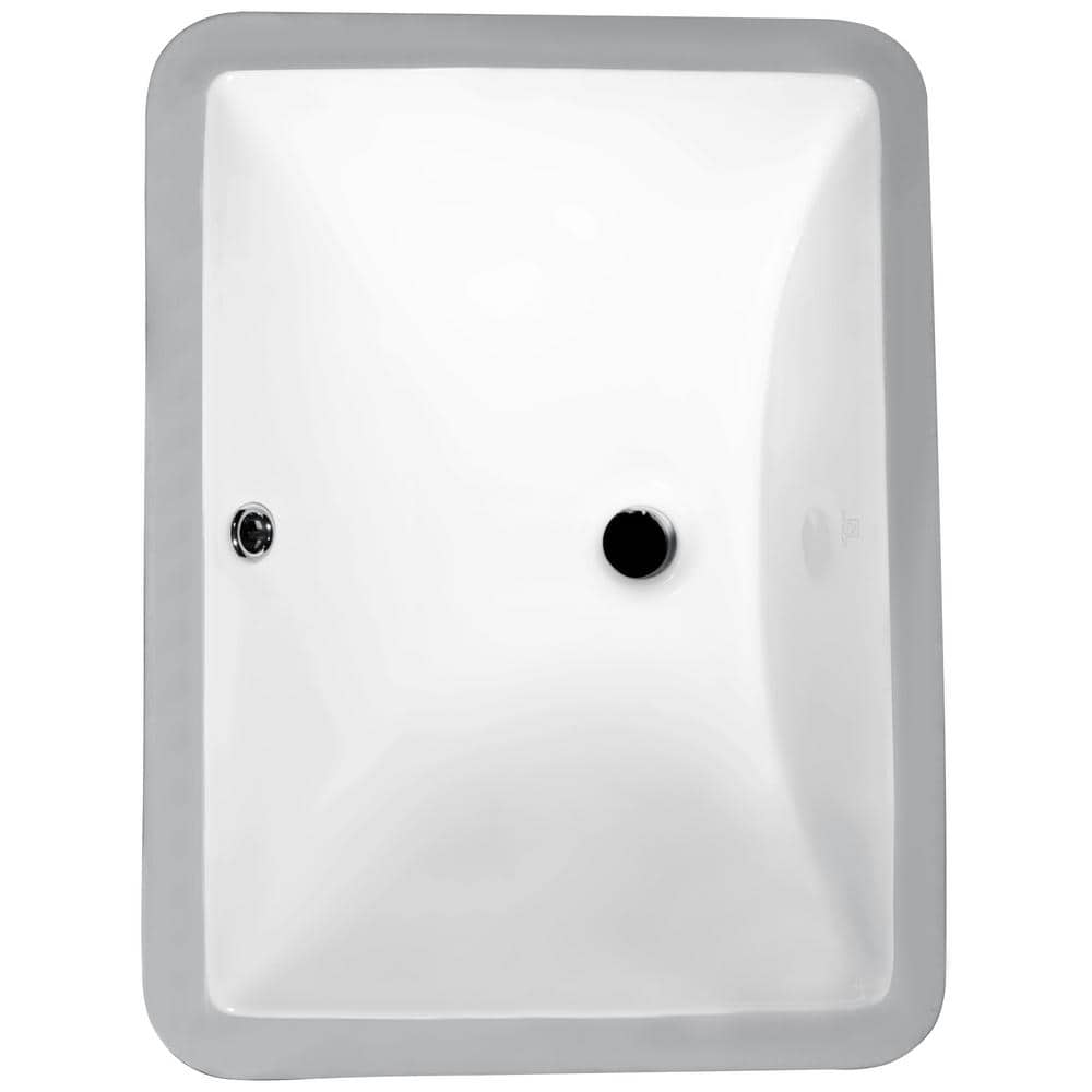 ANZZI Dahlia Series 7.5 in. Ceramic Undermount Sink Basin in White, 20.5 x 15.25 in.