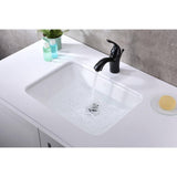ANZZI Dahlia Series 7.5 in. Ceramic Undermount Sink Basin in White, 20.5 x 15.25 in.