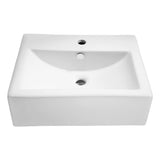 ANZZI Vitruvius Series Ceramic Vessel Sink, Rectangular, 20.5 in. x 16.3 in., Glossy White