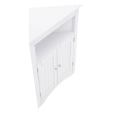 Aoibox 24 in. W x 12 in. D x 32 in. H in White Assembled Floor Corner with Doors and Shelves for Bathroom, Kitchen Cabinet