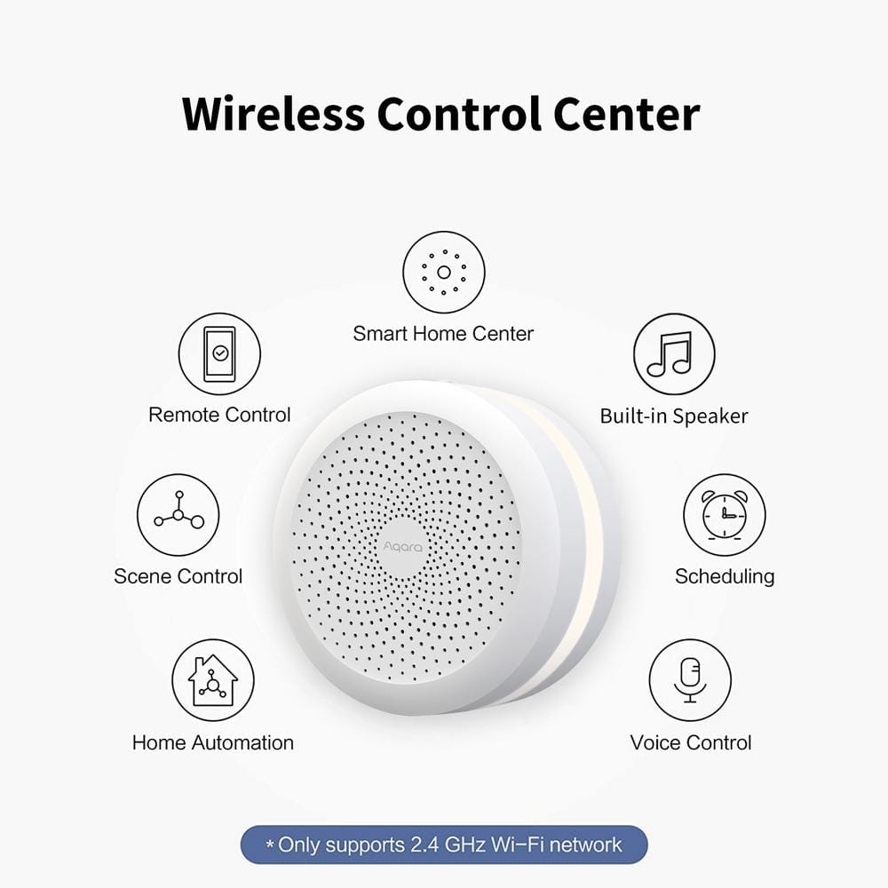 Aqara Smart Hub M1S Gen 2, Wireless Smart Home Control Center, Remote Monitor and Control