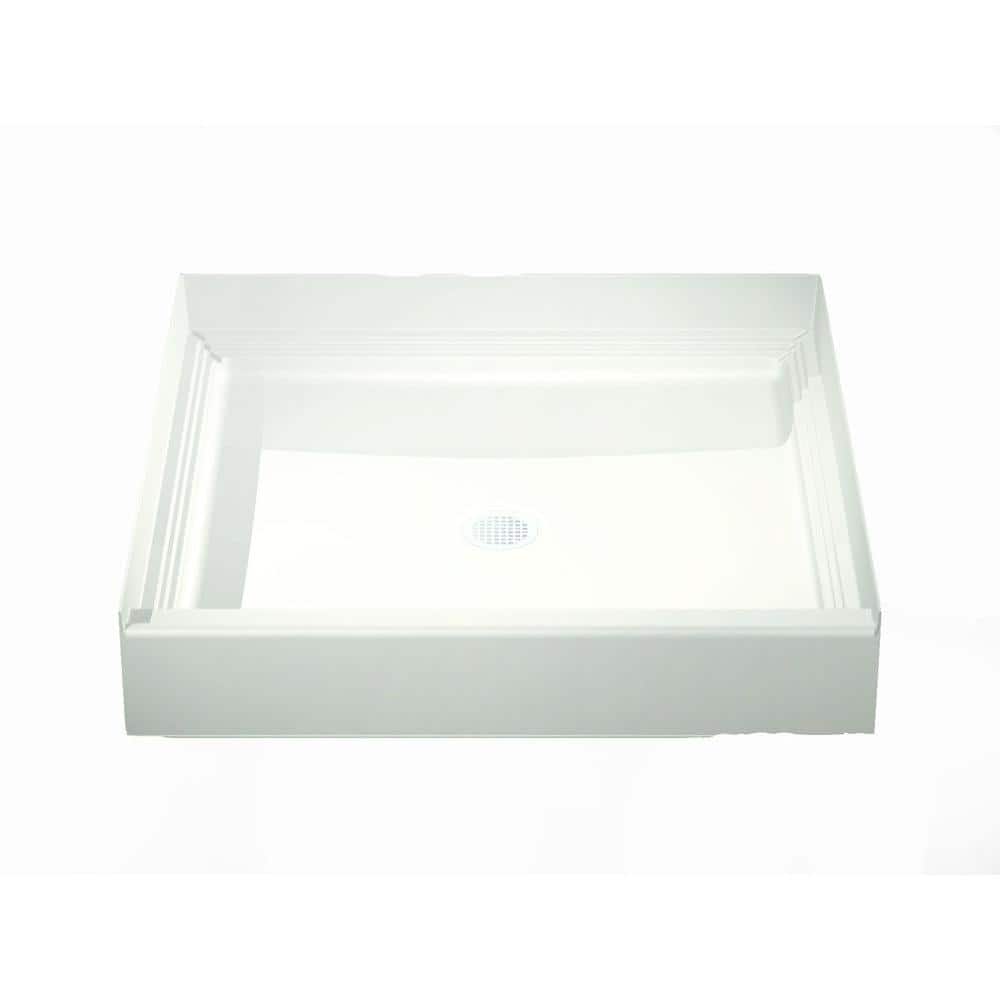 A2 36 in. x 36 in. Single Threshold Center Drain Shower Base in White