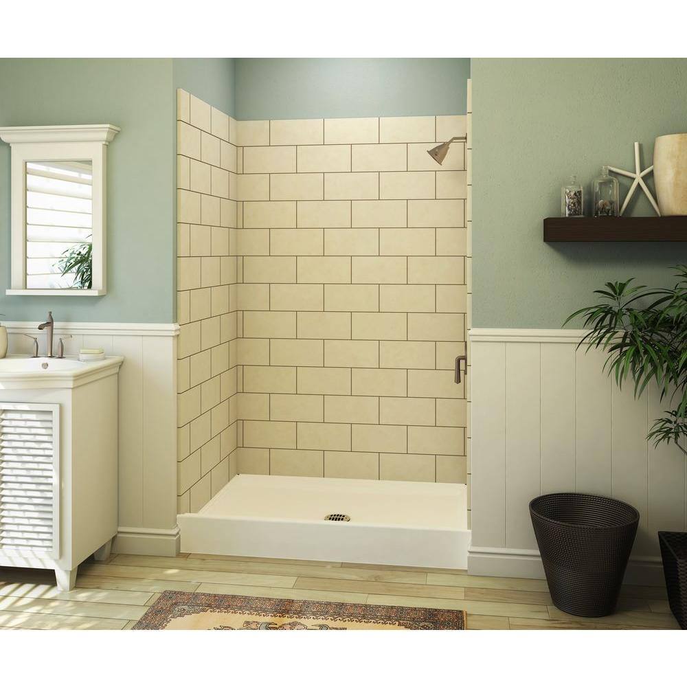 A2 48 in. x 34 in. Single Threshold Center Drain Shower Base in White