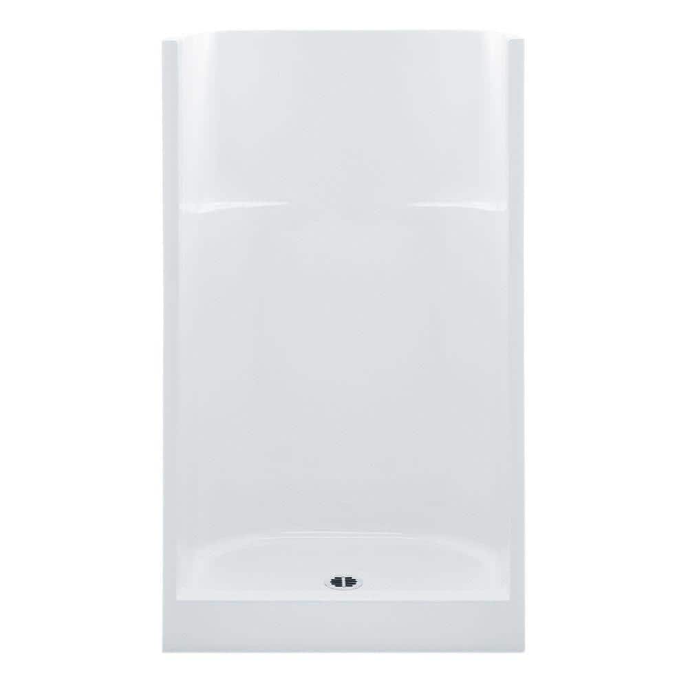 Everyday AFR 42 in. x 34 in. x 75 in. 1-Piece Shower Stall with Center Drain in White