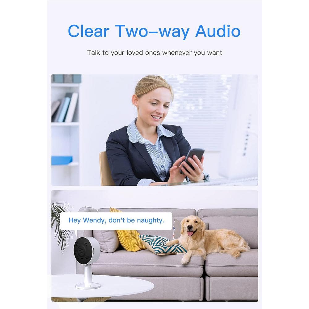 ARENTI 4MP Wi-Fi Plug-In Indoor Security Camera with Phone App, 2. 4GHz, Motion Sound Detection and Night Vision