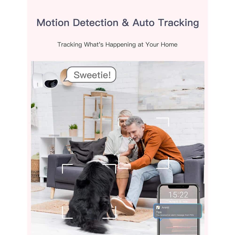 ARENTI 5G 4MP Plug-In Security Camera with Speaker, Phone App, Dual-Band WiFi, Super Night Vision