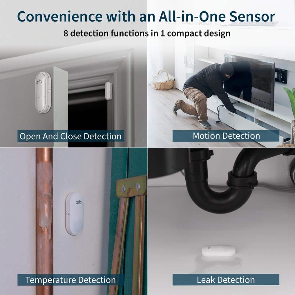 Arlo Home Security System with Wired Keypad Sensor Hub and 5 Sensors