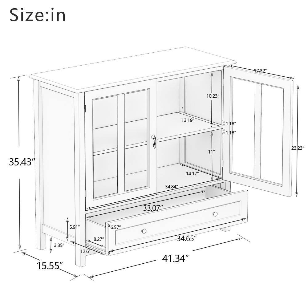 Modern 39.37-in W x 15.55-in D x 35.43-in H in White MDF Assemble Upper Diagonal Kitchen Cabinet with Double Glass Doors