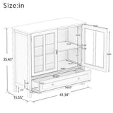 Modern 39.37-in W x 15.55-in D x 35.43-in H in White MDF Assemble Upper Diagonal Kitchen Cabinet with Double Glass Doors