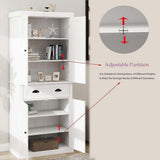 30 in. W x 16 in. D x 72 in. H in White Assemble Floor Diagonal Kitchen Cabinet with 4 Doors for Dining Room