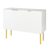 47.2-in W x 16.5-in D x 36.6-in H in White Particle Board Assemble Upper Pantry Kitchen Cabinet with Gold Metal Legs
