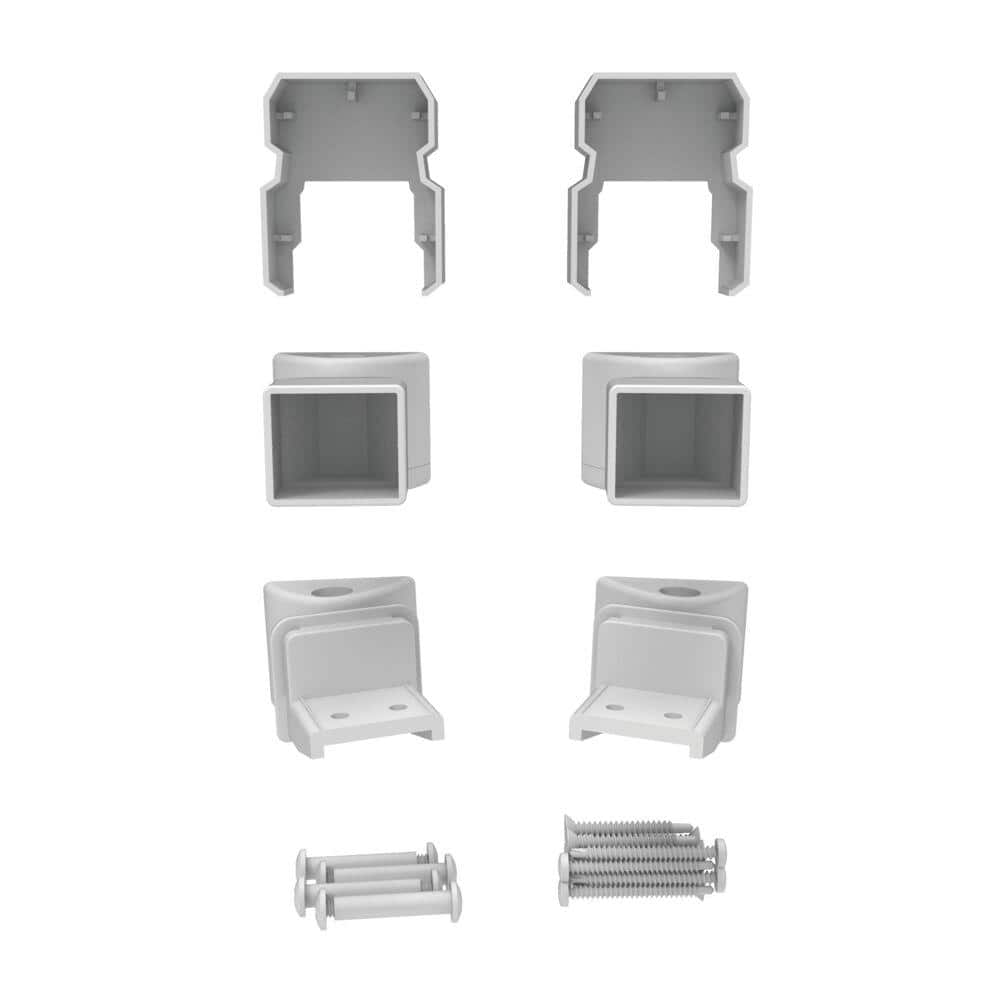 Barrette Outdoor Living VersaRail Classic White Aluminum Angle Bracket (4-Piece)