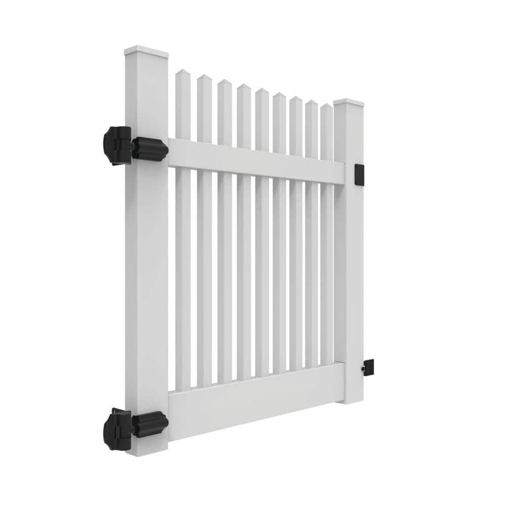 Barrette Outdoor Living Yukon 4x4 White Vinyl Fence Gate