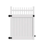 Barrette Outdoor Living Carson 5 ft. x 6 ft. White Vinyl Open Picket Fence Gate