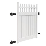 Barrette Outdoor Living Carson 5 ft. x 6 ft. White Vinyl Open Picket Fence Gate