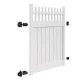 Barrette Outdoor Living Carson 5 ft. x 6 ft. White Vinyl Open Picket Fence Gate