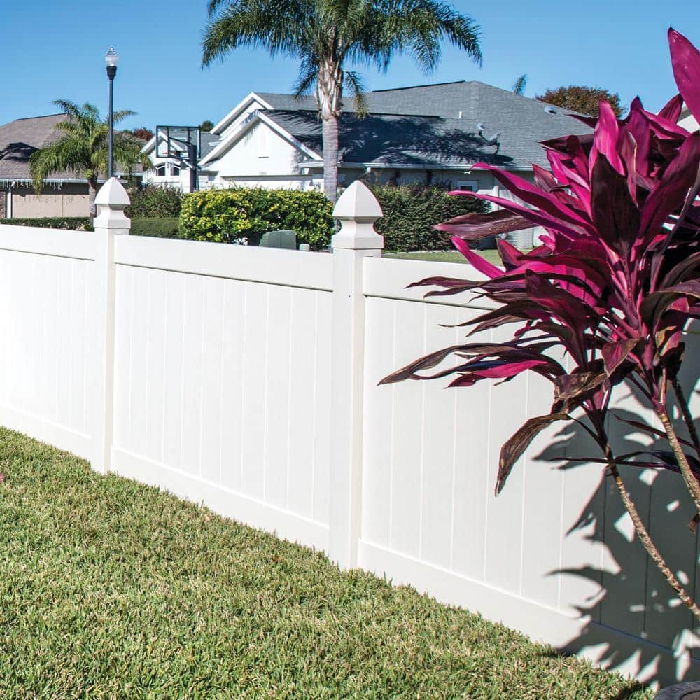 Barrette Outdoor Living Washington 4 ft. H x 6 ft. W White Vinyl Fence Panel (Unassembled)