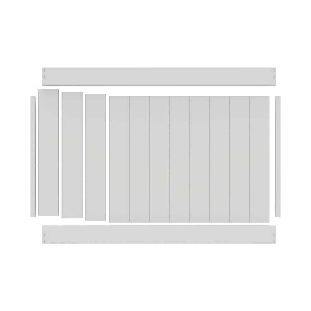 Barrette Outdoor Living Washington 4 ft. H x 6 ft. W White Vinyl Fence Panel (Unassembled)