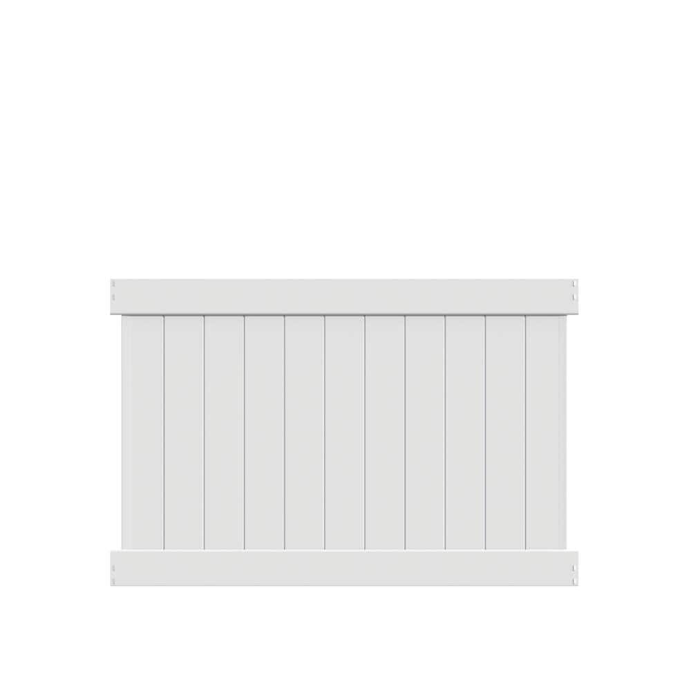 Barrette Outdoor Living Washington 4 ft. H x 6 ft. W White Vinyl Fence Panel (Unassembled)