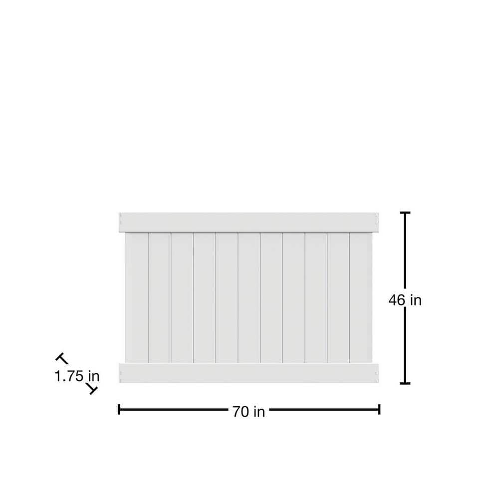 Barrette Outdoor Living Washington 4 ft. H x 6 ft. W White Vinyl Fence Panel (Unassembled)