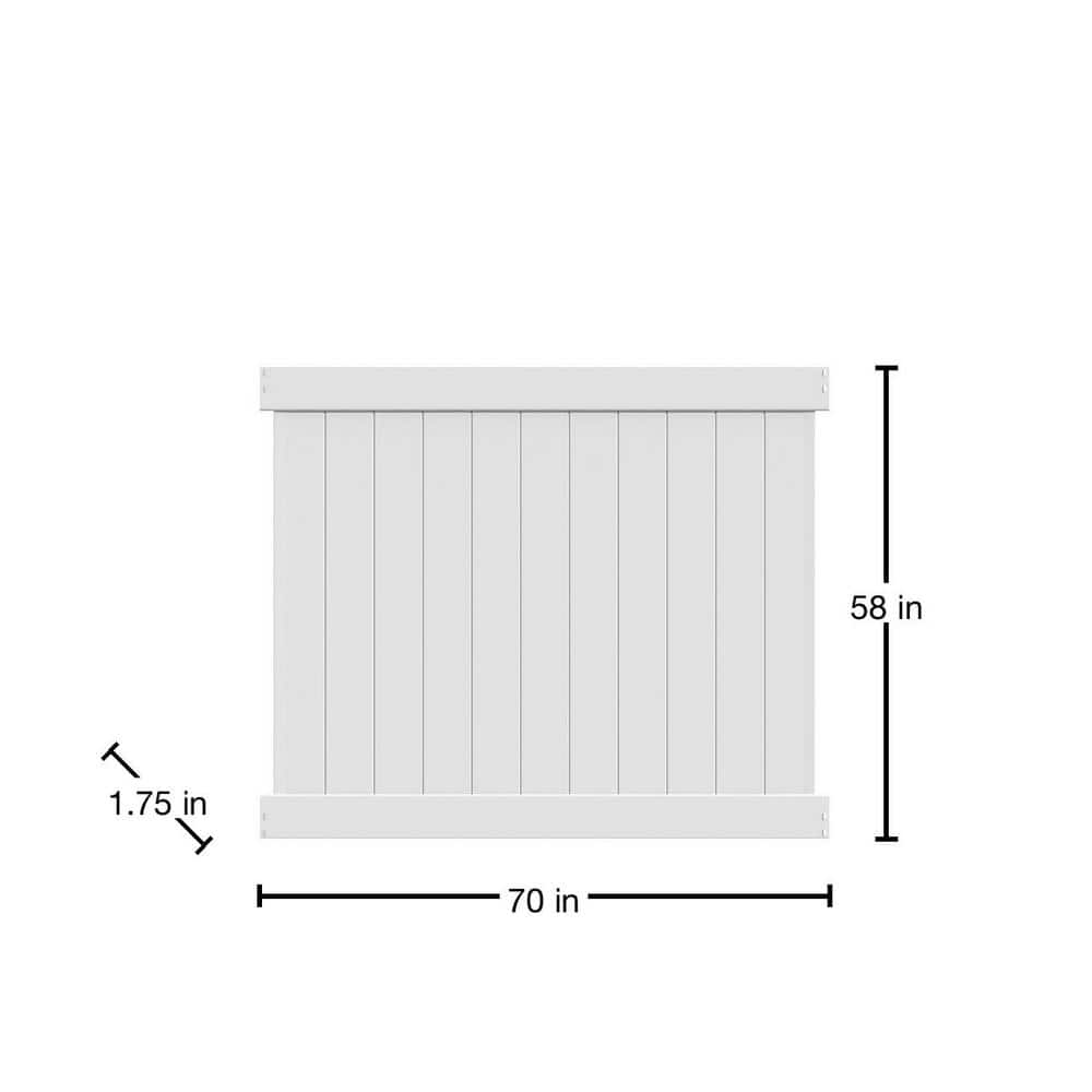 Barrette Outdoor Living Washington 5 ft. H x 6 ft. W White Vinyl Fence Panel