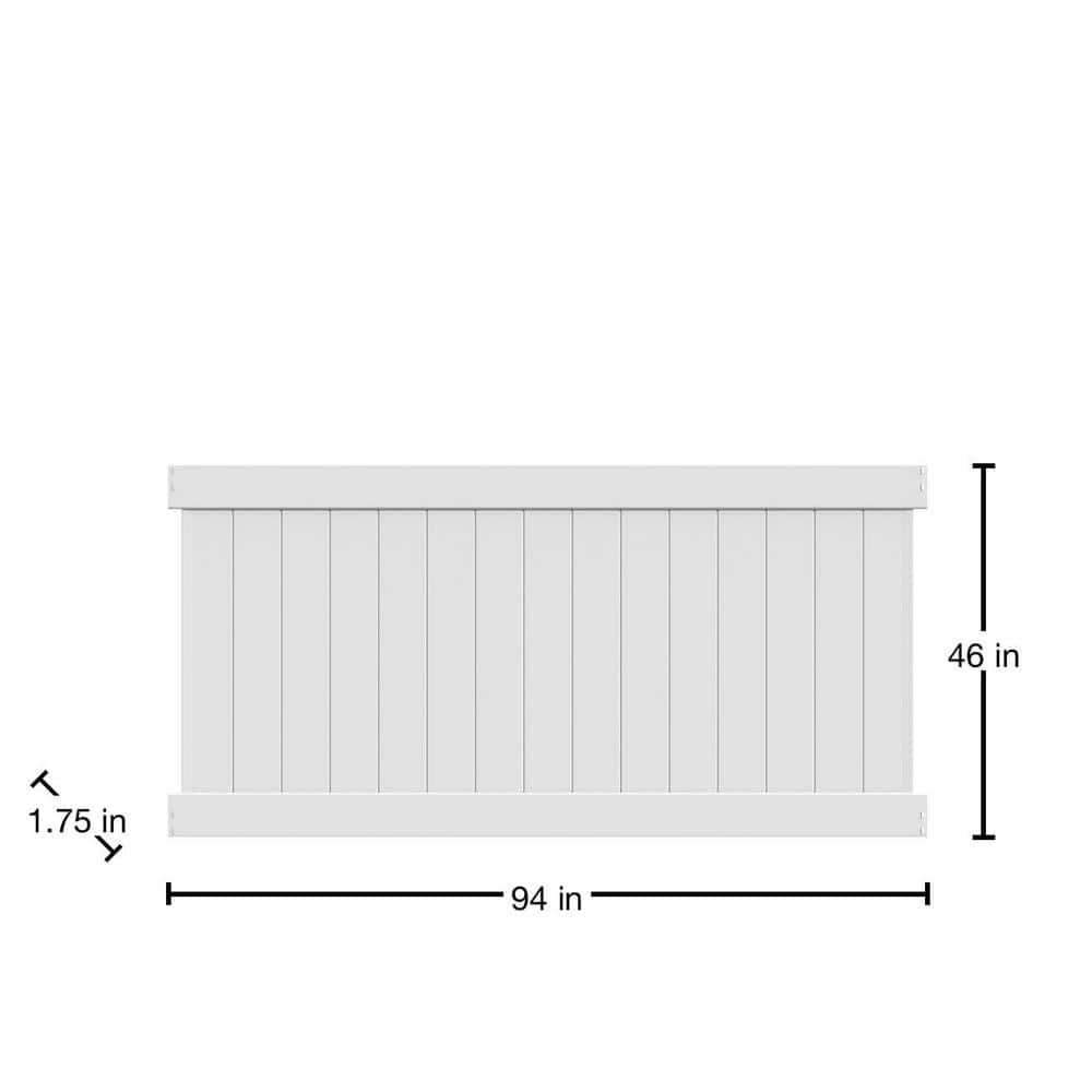 Barrette Outdoor Living Bryce 4 ft. H x 8 ft. W White Vinyl Fence Panel (Unassembled)
