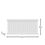 Barrette Outdoor Living Bryce 4 ft. H x 8 ft. W White Vinyl Fence Panel (Unassembled)