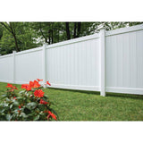 Barrette Outdoor Living Bryce 6 ft. x 8 ft. Unassembled White Vinyl Fence Panel