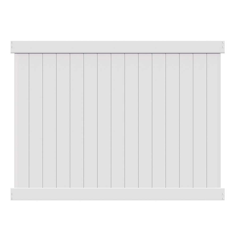 Barrette Outdoor Living Bryce 6 ft. x 8 ft. Unassembled White Vinyl Fence Panel