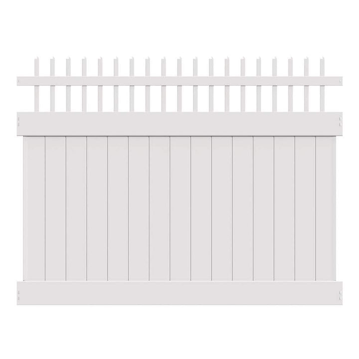 Barrette Outdoor Living Carson 6 ft x 8 ft White Vinyl Fence Panel