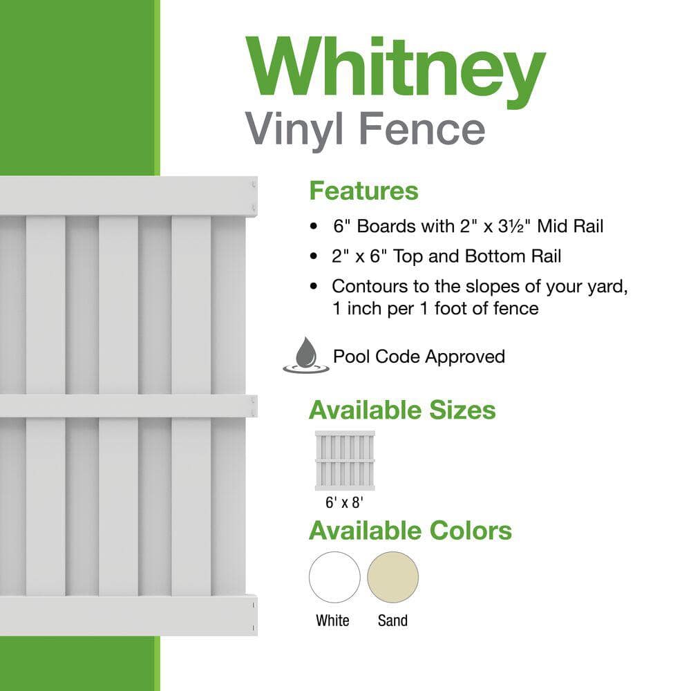 Whitney 6 ft. x 6 ft. Sand Vinyl Shadowbox Fence Panel