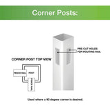 Barrette Outdoor Living 5 in. x 5 in. x 5 ft. White Vinyl 2-Rail Corner Fence Post