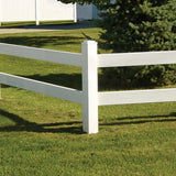 Barrette Outdoor Living 5 in. x 5 in. x 5 ft. White Vinyl 2-Rail Corner Fence Post