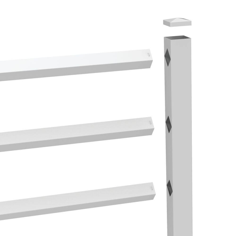 Barrette Outdoor Living 5 in. x 5 in. x 84 in. White Vinyl Fence End/Gate Post