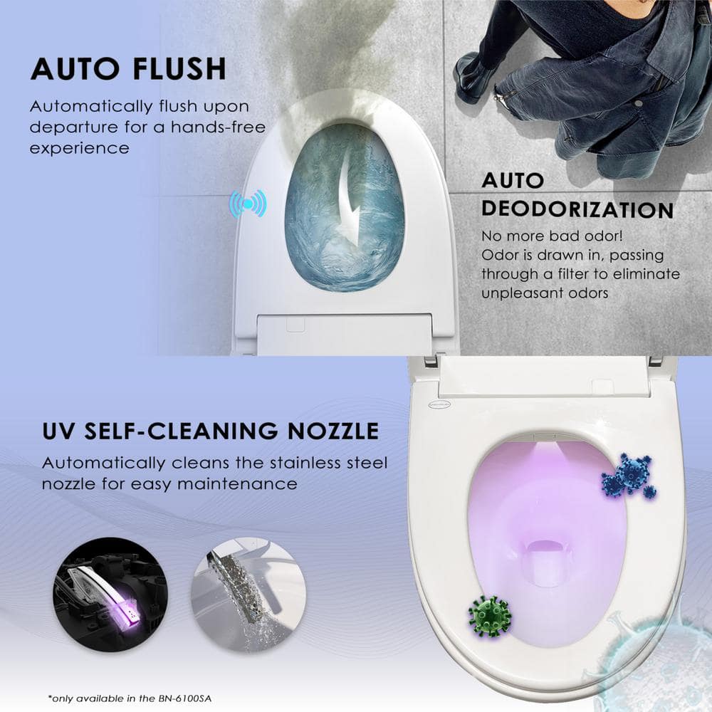 BENOLTI BN-6100SA Tankless Elongated Bidet Toilet with UV Cleaning & Heated Seat