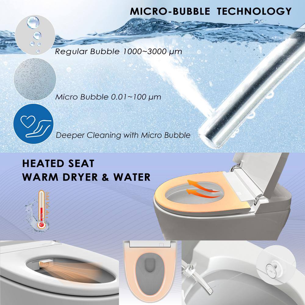 BENOLTI BN-6100SA Tankless Elongated Bidet Toilet with UV Cleaning & Heated Seat