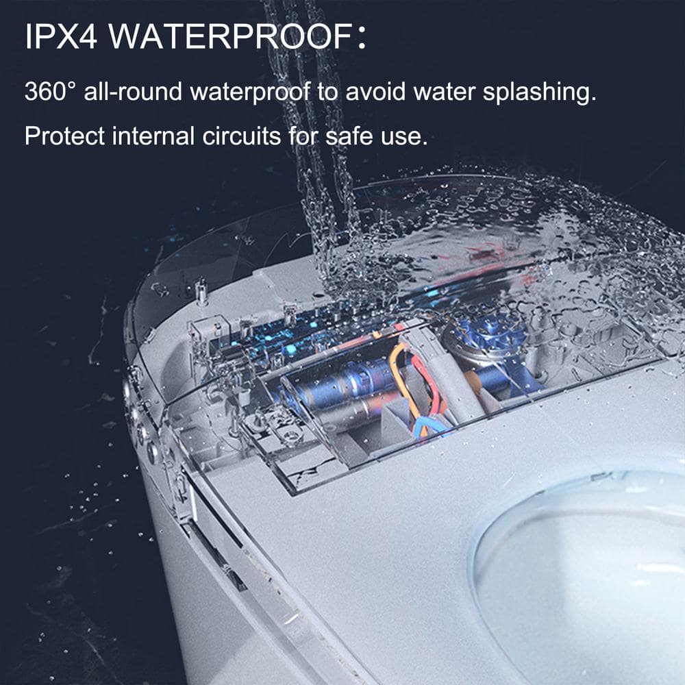 Smart Round Bidet Toilet with LED Light & Self-Cleaning Nozzle