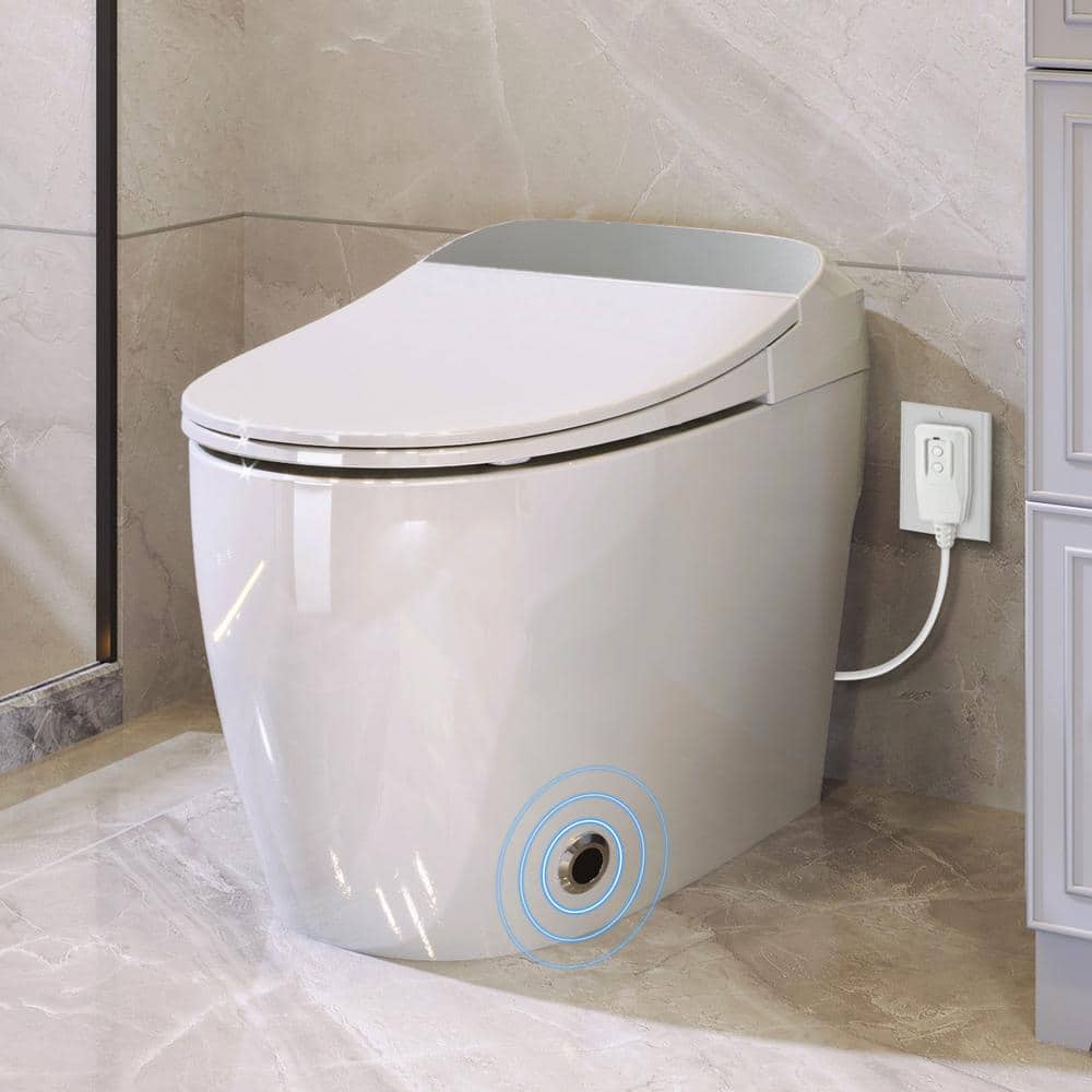 Unbranded Smart Round Toilet with Heated Seat & Foot Sensor Flush