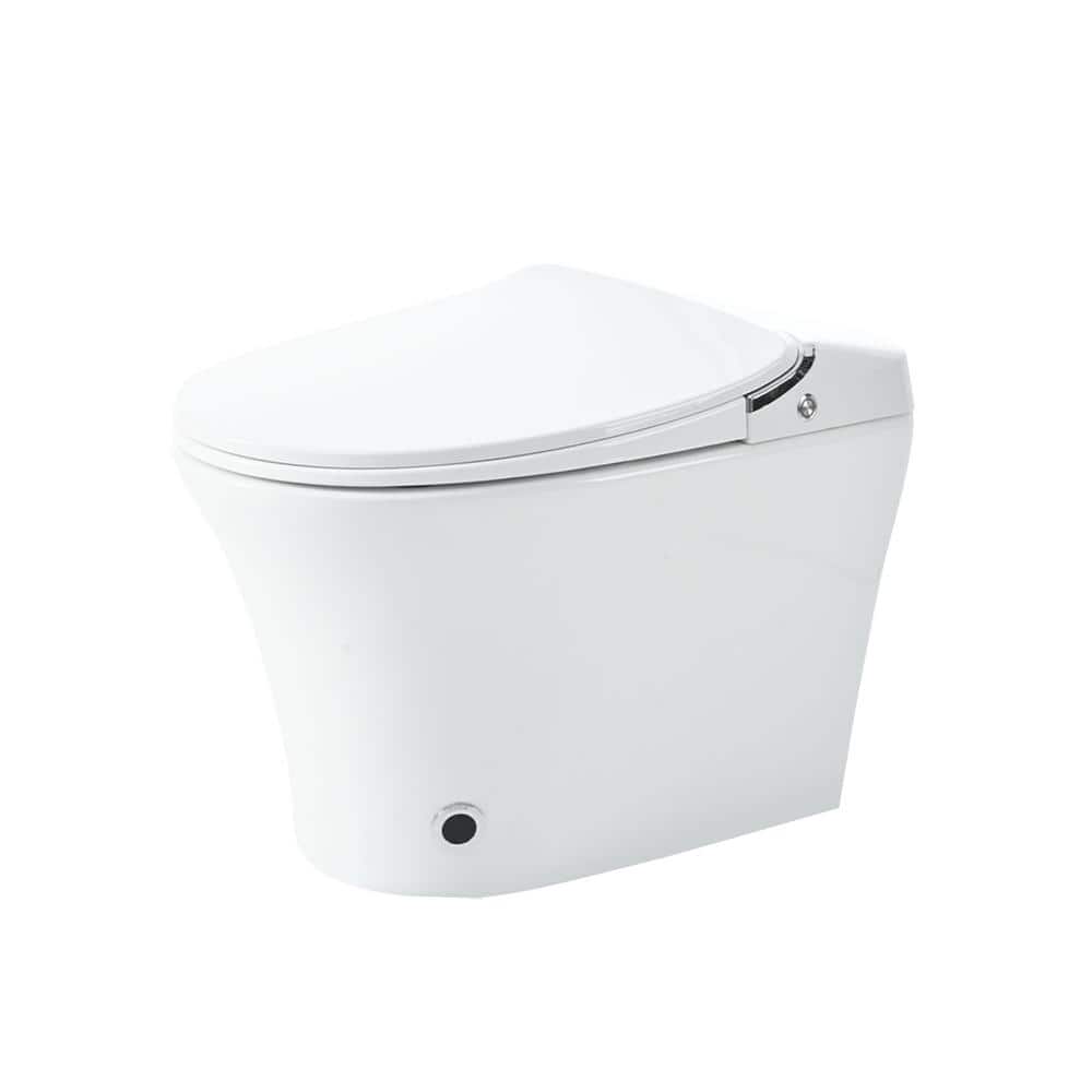 Smart Bidet Toilet with Heated Seat and Remote Control in White