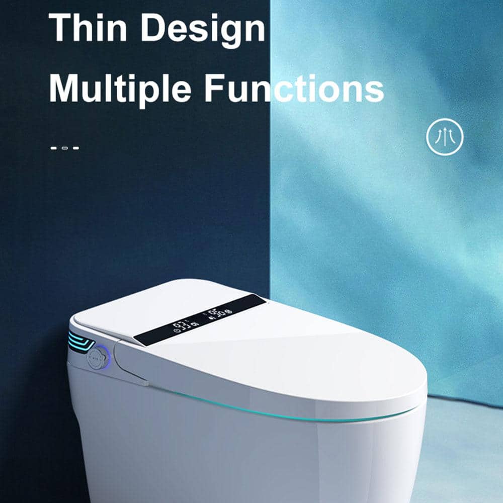 Elongated Smart Dual Flush Bidet Toilet with Heated Seat & Auto Functions in White