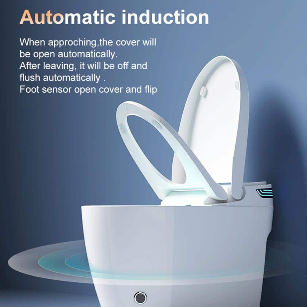 Elongated Smart Dual Flush Bidet Toilet with Heated Seat & Auto Functions in White