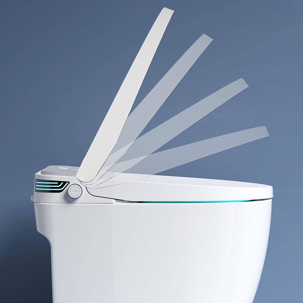 Elongated Smart Dual Flush Bidet Toilet with Heated Seat & Auto Functions in White
