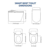 Smart 1-Piece 1.28 GPF Elongated Bidet Toilet with Heated Seat and Remote Control in Glossy White