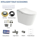 Smart 1-Piece 1.28 GPF Elongated Bidet Toilet with Heated Seat and Remote Control in Glossy White