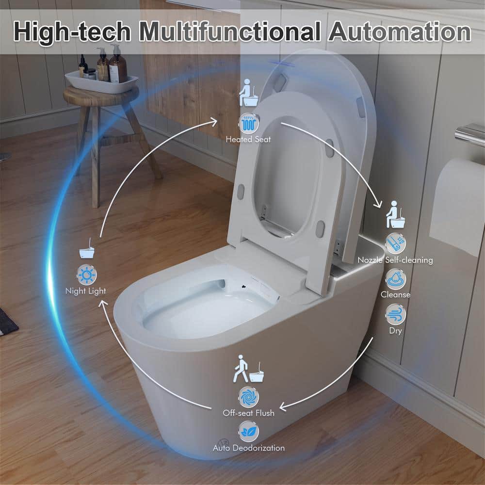GIVING TREE Smart Toilet Bidet with Auto Flush, Voice Control & Heated Seat